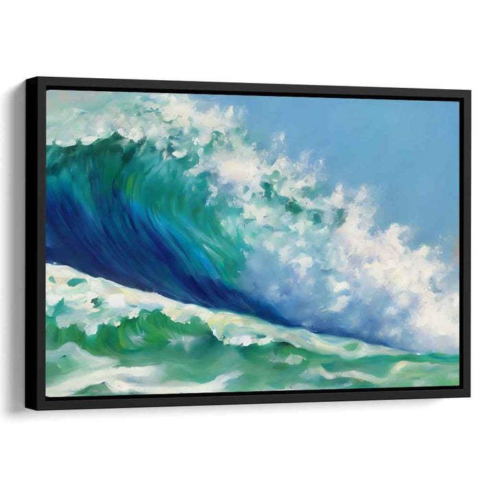Ephemeral Tide Movements: Dynamic Seascape Canvas Art Print