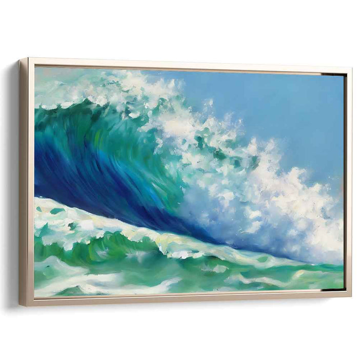 Ephemeral Tide Movements: Dynamic Seascape Canvas Art Print