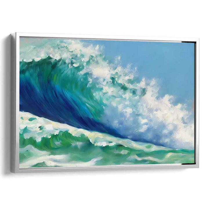 Ephemeral Tide Movements: Dynamic Seascape Canvas Art Print