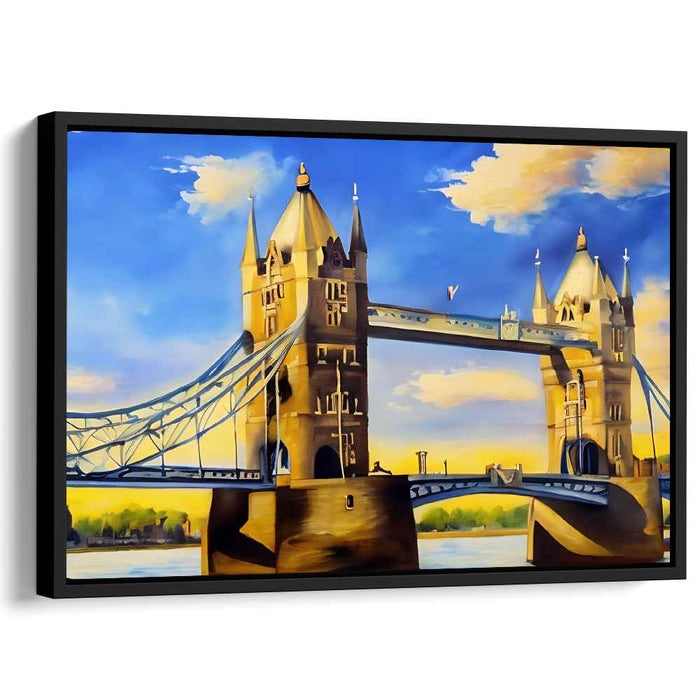 Urban Ambiance Study: Realist Depiction of Tower Bridge Canvas Art Print