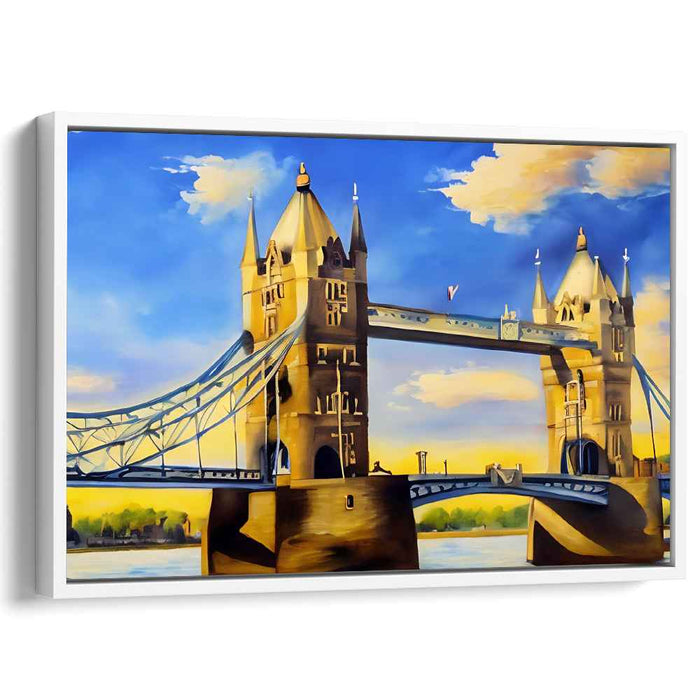 Urban Ambiance Study: Realist Depiction of Tower Bridge Canvas Art Print