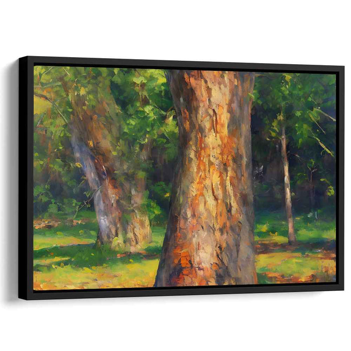 Sunlit Whisper: A Serene Forestscape Canvas Art Print