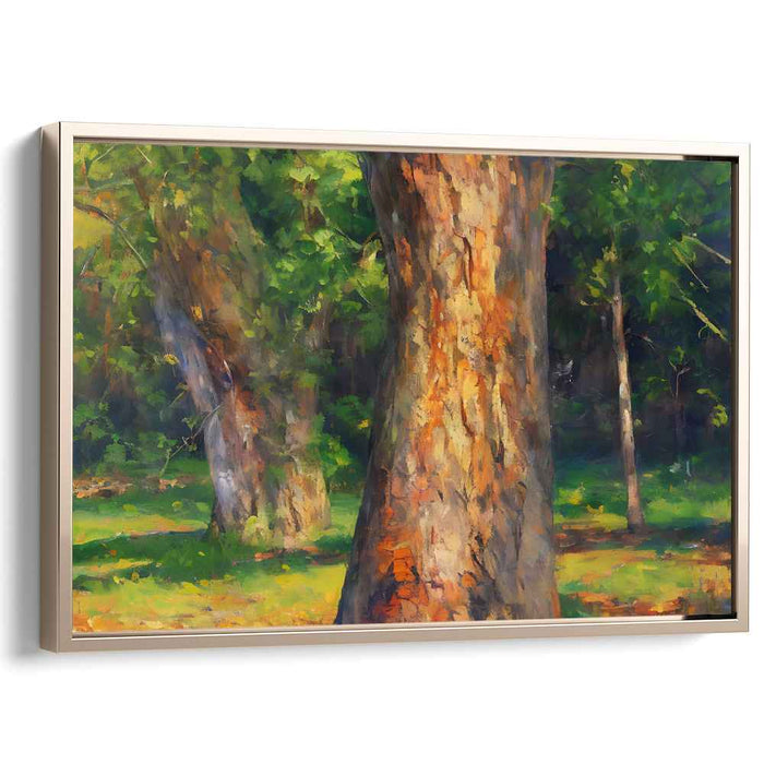 Sunlit Whisper: A Serene Forestscape Canvas Art Print
