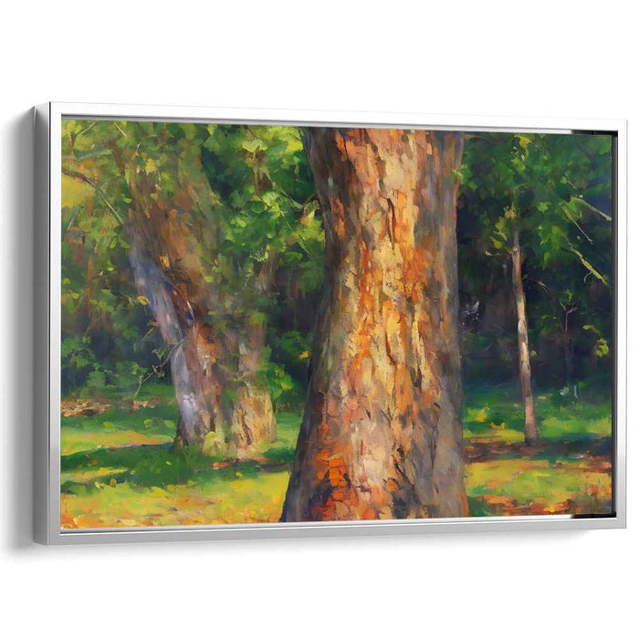 Sunlit Whisper: A Serene Forestscape Canvas Art Print
