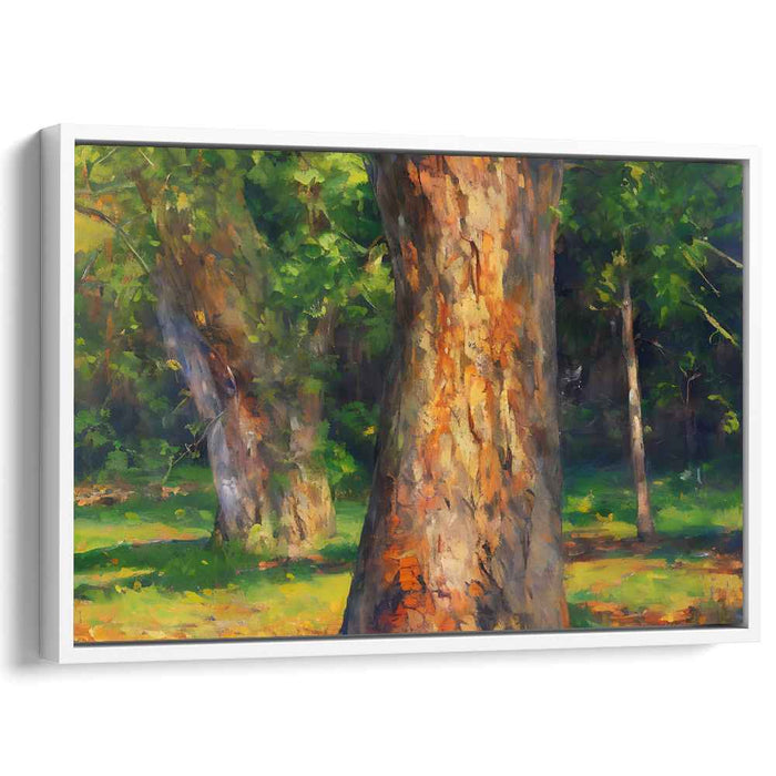 Sunlit Whisper: A Serene Forestscape Canvas Art Print