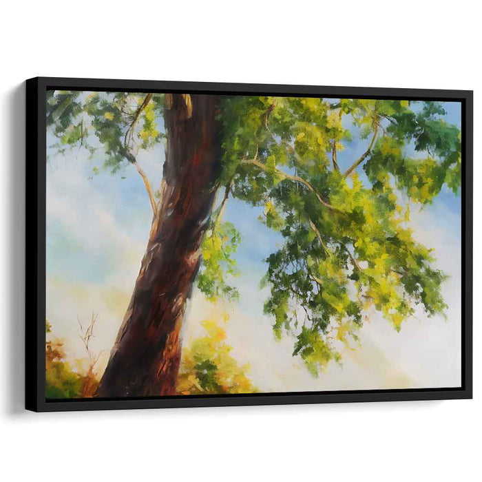 Ethereal Glow Through Branches: Impressionist Tree and Light Canvas Art Print