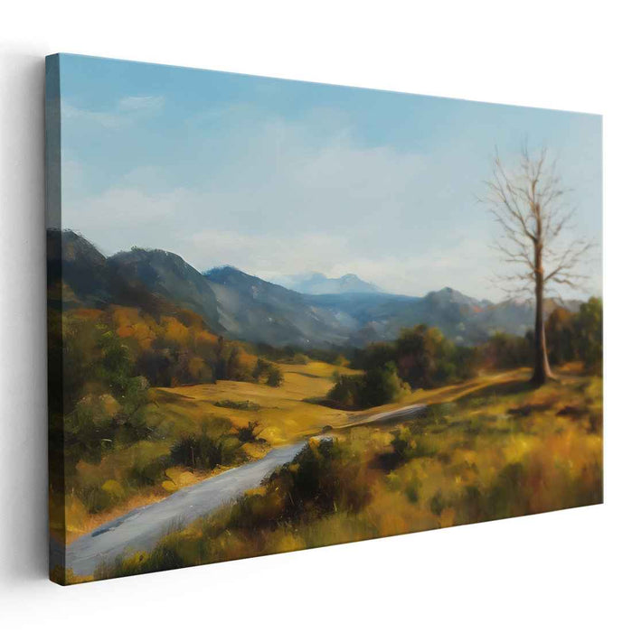 Solitude's Embrace: Serene Landscape with Lone Tree and Rolling Hills