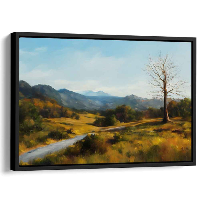 Solitude's Embrace: Serene Landscape with Lone Tree and Rolling Hills