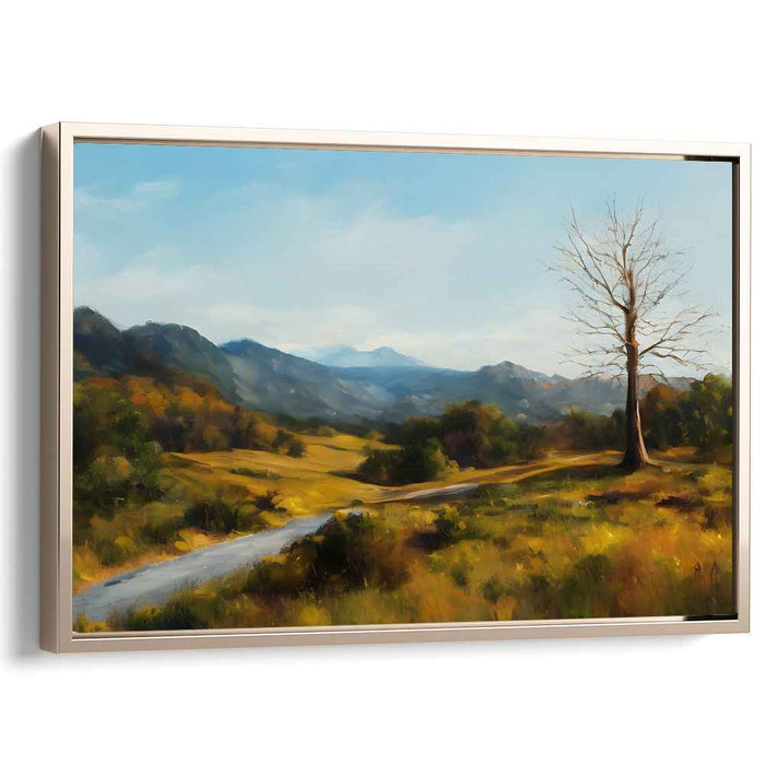 Solitude's Embrace: Serene Landscape with Lone Tree and Rolling Hills