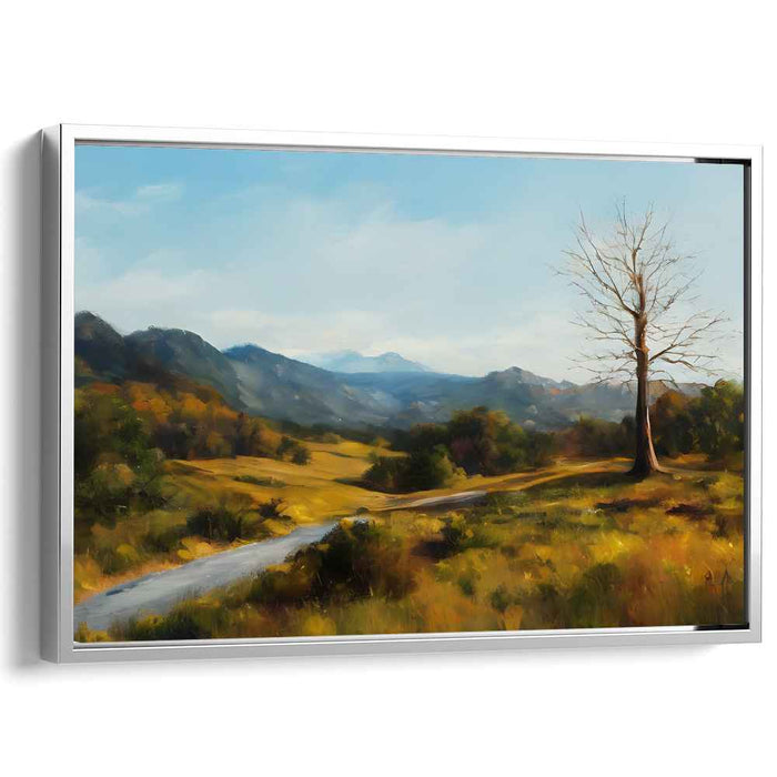 Solitude's Embrace: Serene Landscape with Lone Tree and Rolling Hills