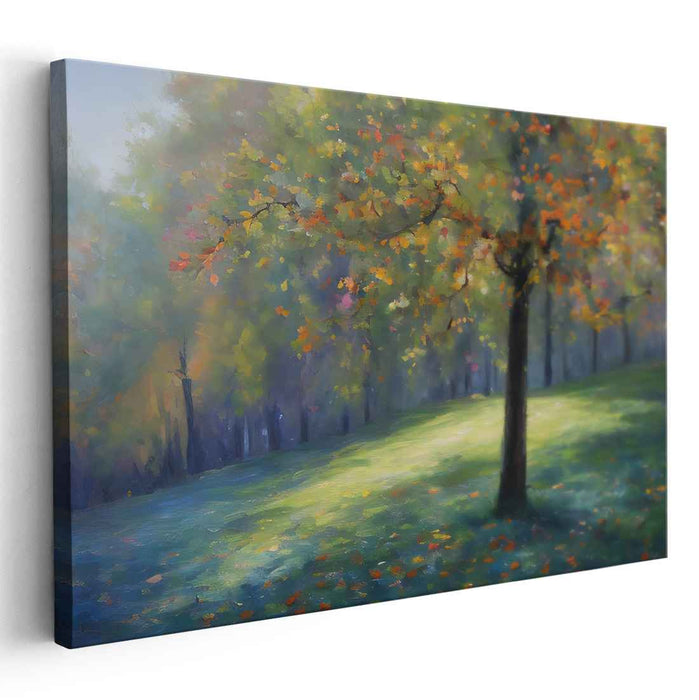 Sunset Delight Dance: Impressionist Landscape with Sunlit Tree