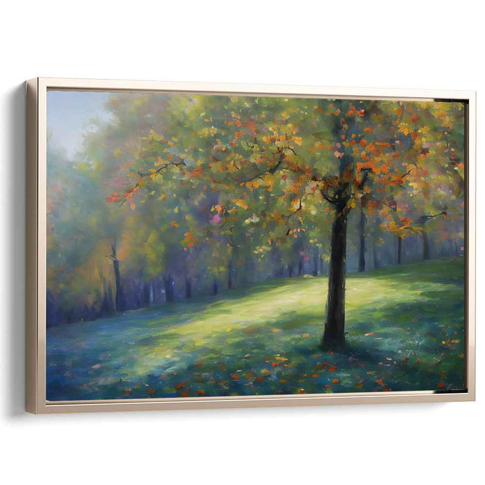 Sunset Delight Dance: Impressionist Landscape with Sunlit Tree