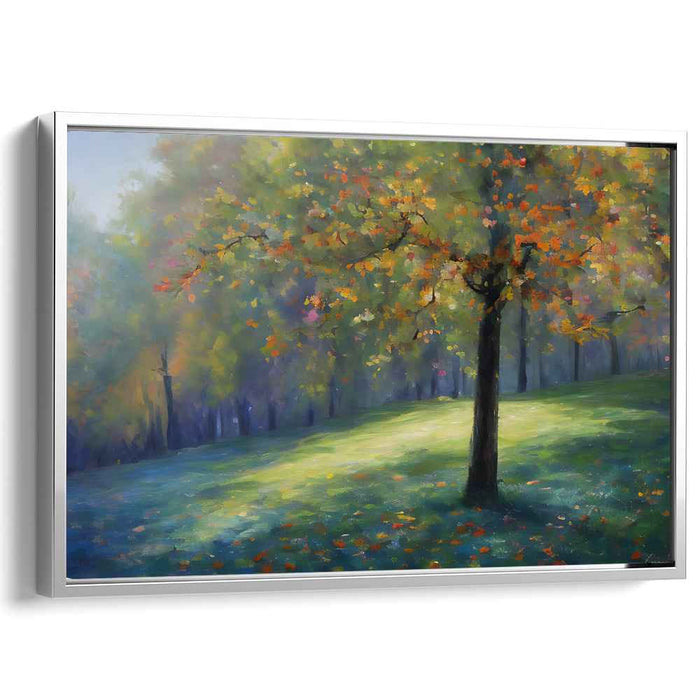 Sunset Delight Dance: Impressionist Landscape with Sunlit Tree