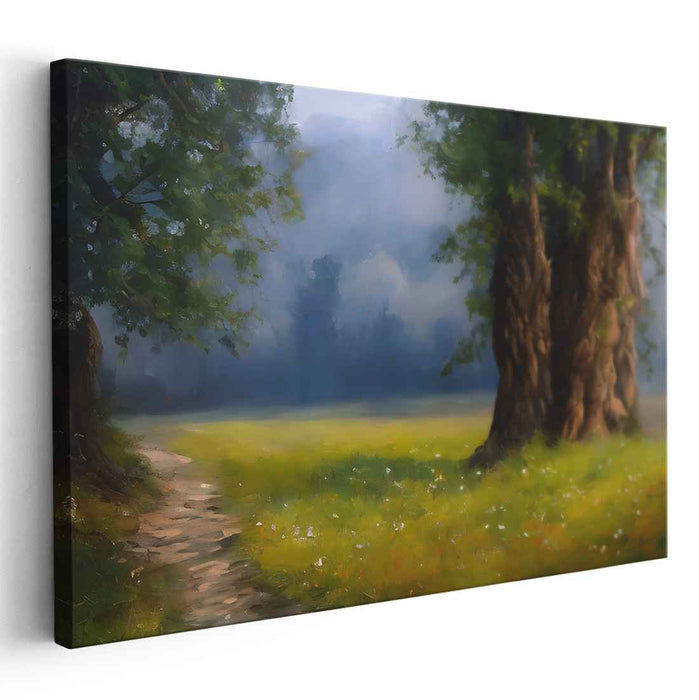 Mystical Forest Glade: Serene Landscape Canvas Art Print