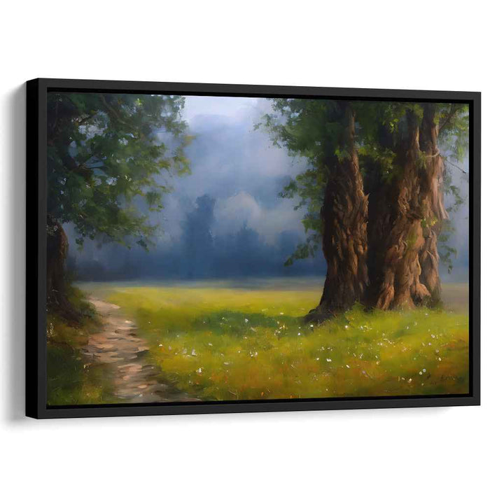 Mystical Forest Glade: Serene Landscape Canvas Art Print