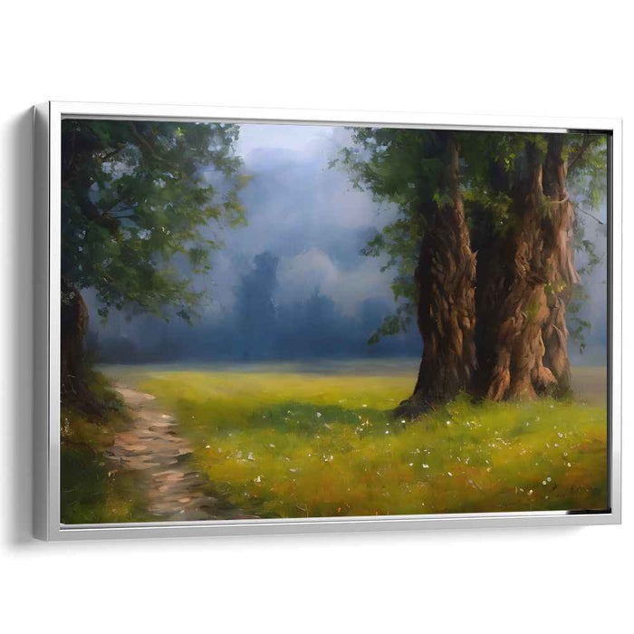 Mystical Forest Glade: Serene Landscape Canvas Art Print