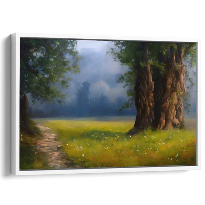 Mystical Forest Glade: Serene Landscape Canvas Art Print