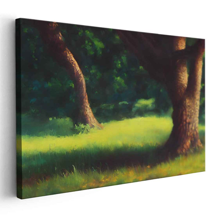 Mystical Woods Tapestry: Enchanting Forest Landscape Canvas Art Print