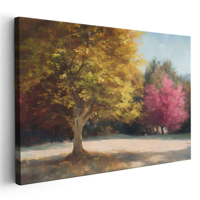 Chromatic Shift Symphony: Vivid Landscape of Seasonal Change Canvas Art