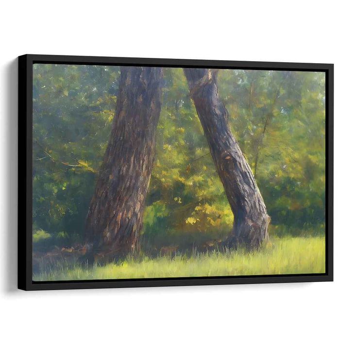 Serene Woodland Arch: Realistic Impressionist Forest Canvas Art Print