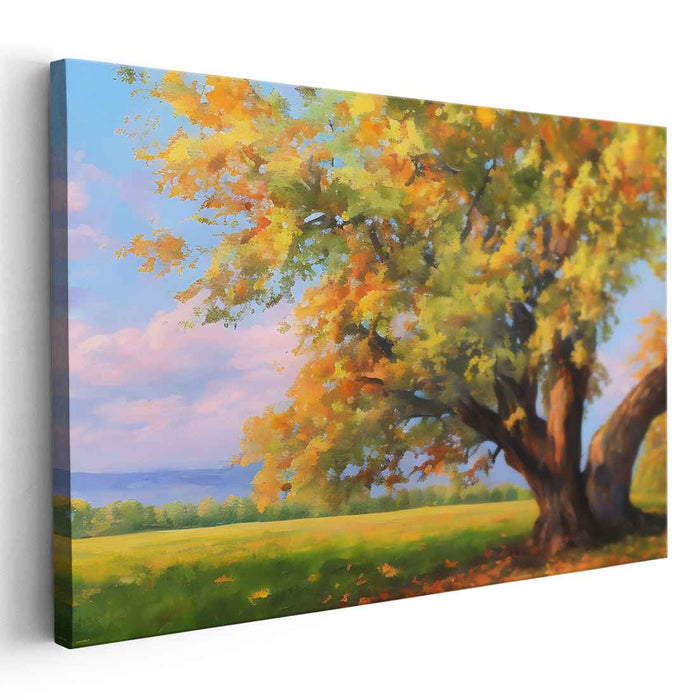Echoes Of Colorful Meadows: Impressionist Landscape Canvas Art Print