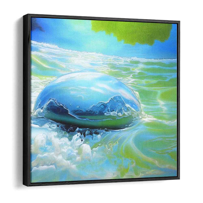 Aqua Orb Illusion: Surreal Aquatic Sphere Canvas Art Print