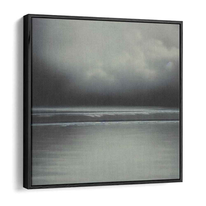 Grey Tide Whisper: Minimalist Seascape in Muted Greys