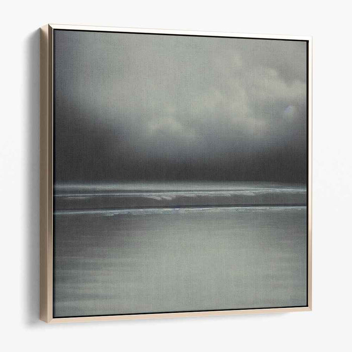 Grey Tide Whisper: Minimalist Seascape in Muted Greys