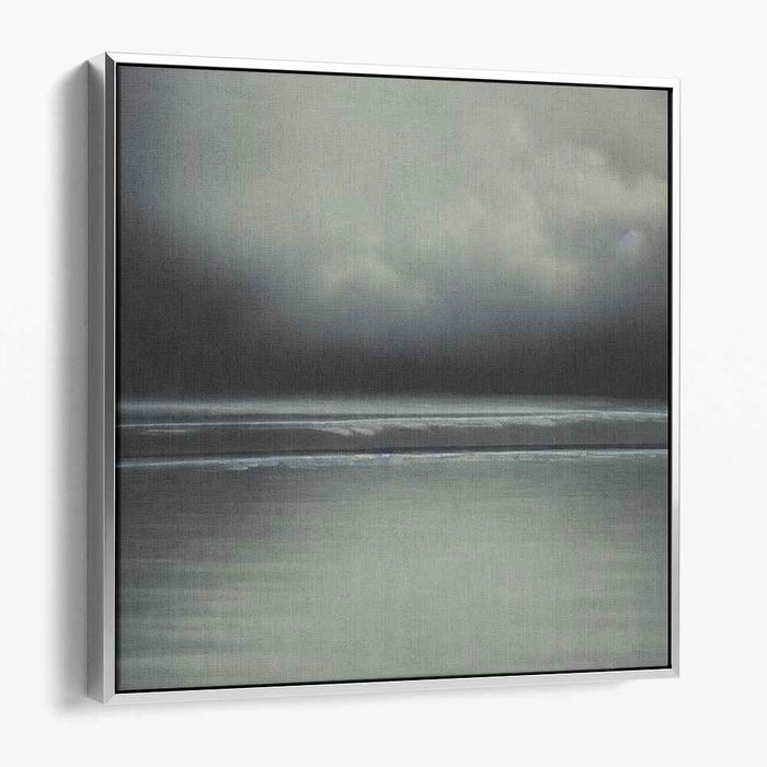 Grey Tide Whisper: Minimalist Seascape in Muted Greys