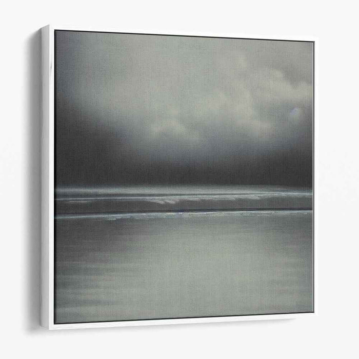 Grey Tide Whisper: Minimalist Seascape in Muted Greys