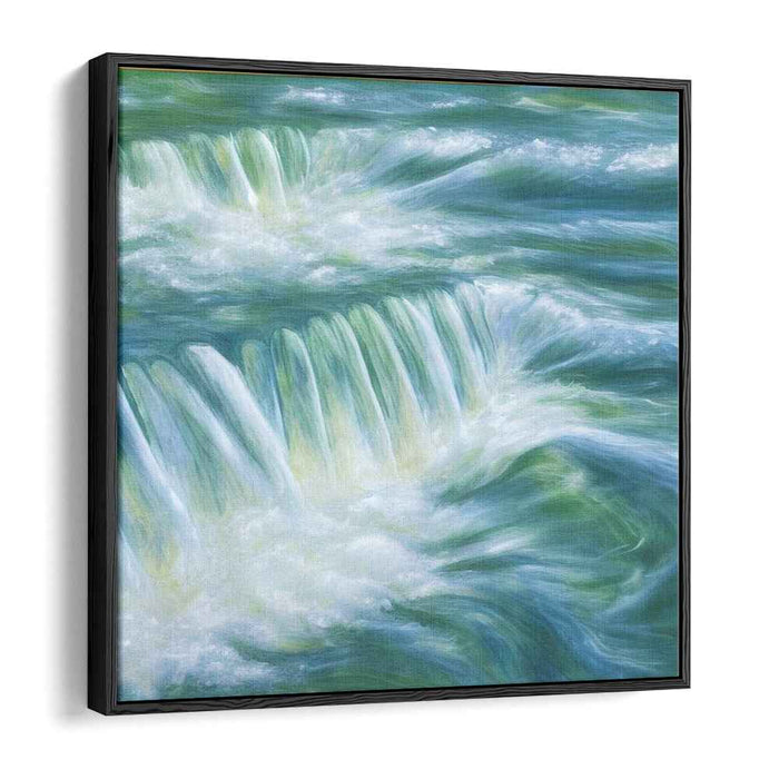 Whispering Mist in Moonlight: Serene Waterfall Canvas Art