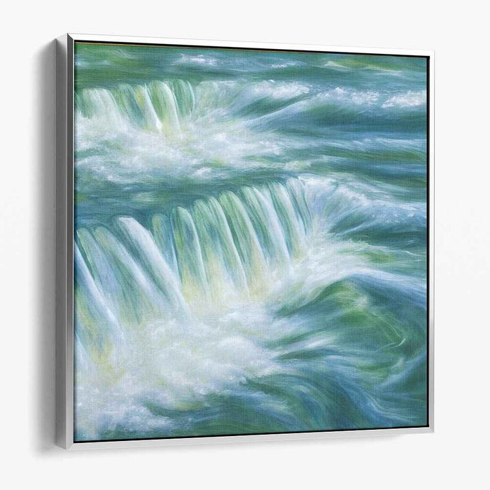 Whispering Mist in Moonlight: Serene Waterfall Canvas Art