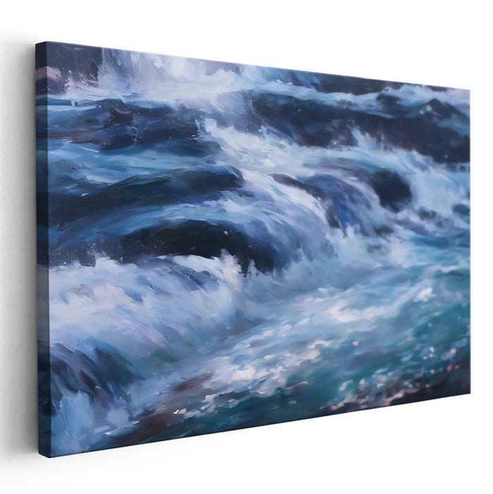 Ebb and Flow Horizon Dance: Dynamic Seascape Canvas Art Print
