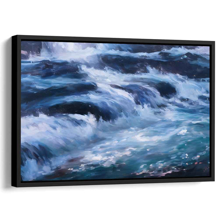 Ebb and Flow Horizon Dance: Dynamic Seascape Canvas Art Print
