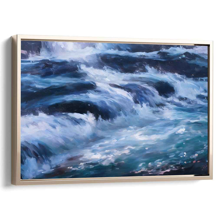 Ebb and Flow Horizon Dance: Dynamic Seascape Canvas Art Print
