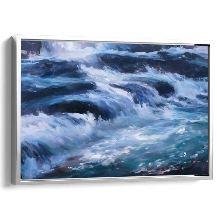Ebb and Flow Horizon Dance: Dynamic Seascape Canvas Art Print
