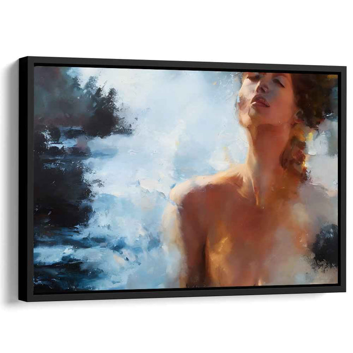 Tranquil Reverie: Ethereal Woman in Dreamy Bliss Canvas Art Print