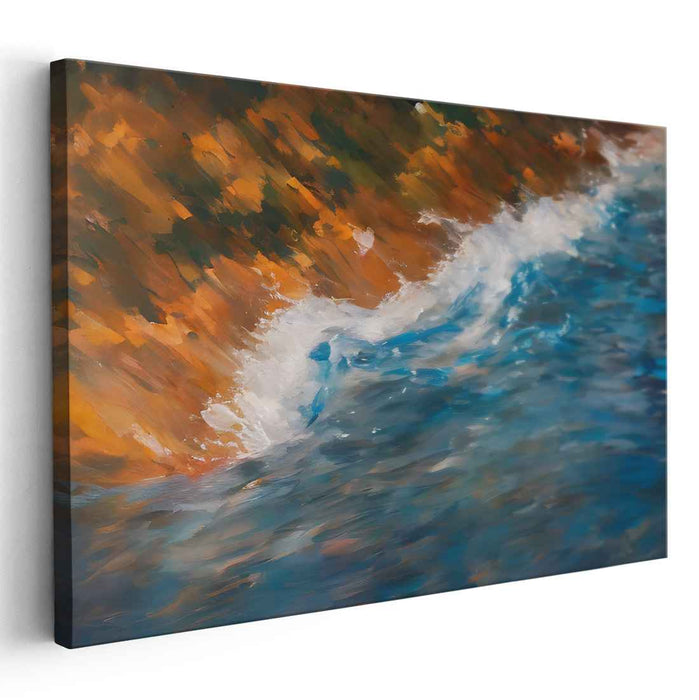 Tempestuous Oceanic Echo: Dramatic Seascape Canvas Art Print