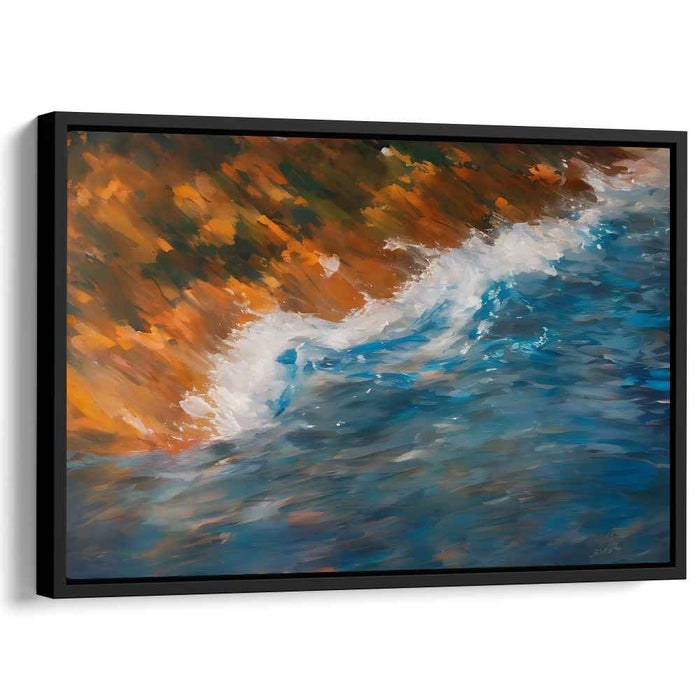 Tempestuous Oceanic Echo: Dramatic Seascape Canvas Art Print