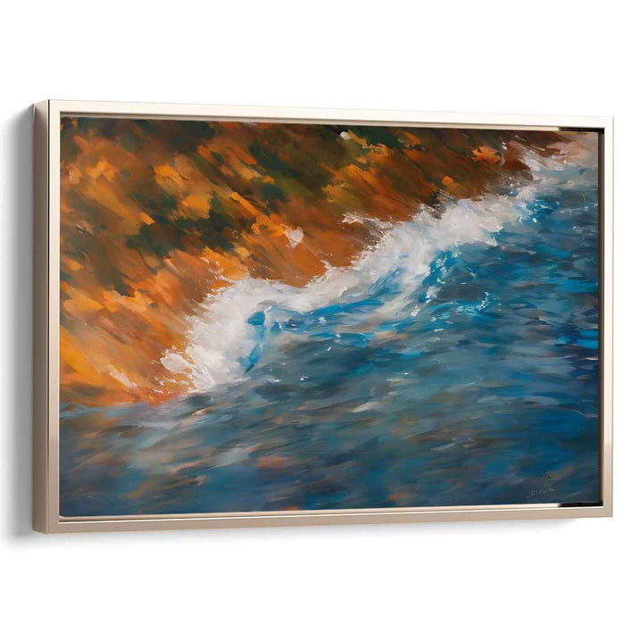 Tempestuous Oceanic Echo: Dramatic Seascape Canvas Art Print