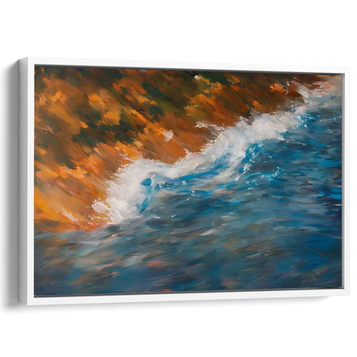 Tempestuous Oceanic Echo: Dramatic Seascape Canvas Art Print