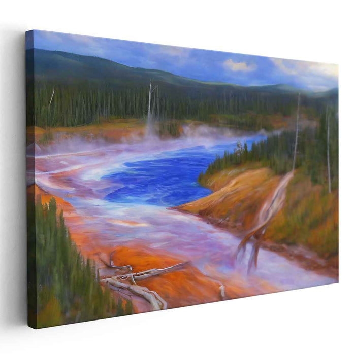 Chromatic Fields: Vibrant Landscape Oil Painting