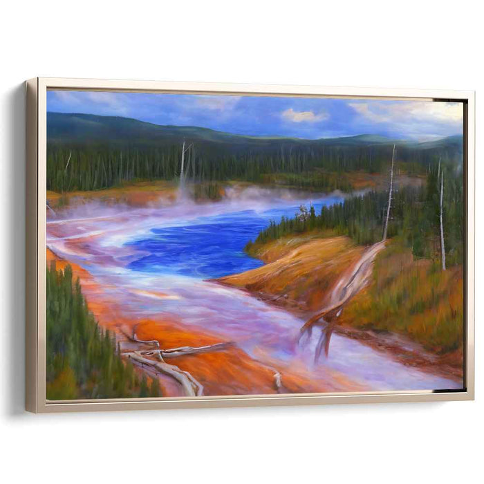 Chromatic Fields: Vibrant Landscape Oil Painting