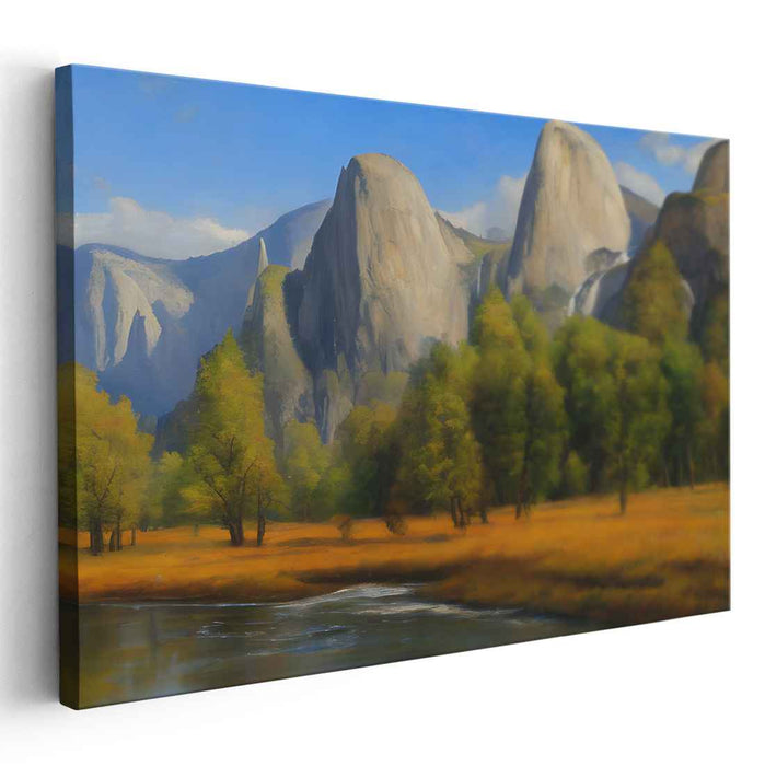 Glimmering Terra Firma: Luminous Landscape Canvas Art