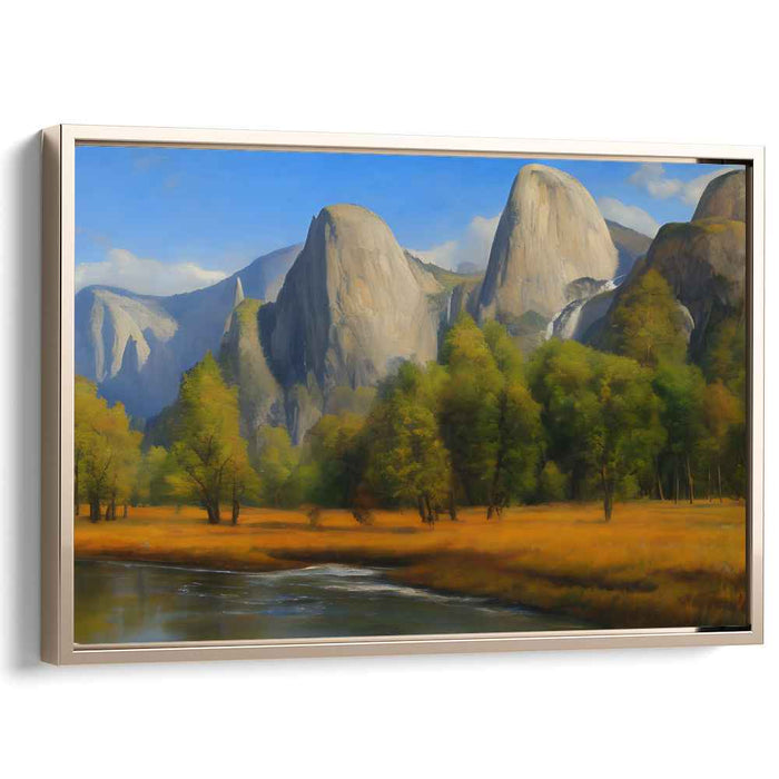 Glimmering Terra Firma: Luminous Landscape Canvas Art