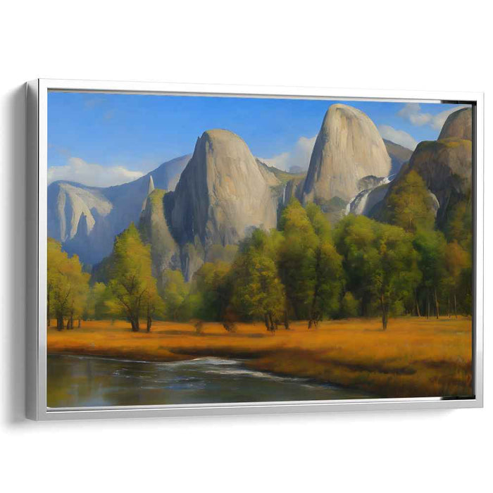 Glimmering Terra Firma: Luminous Landscape Canvas Art
