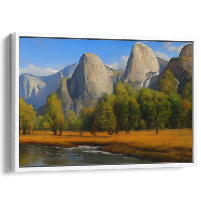 Glimmering Terra Firma: Luminous Landscape Canvas Art