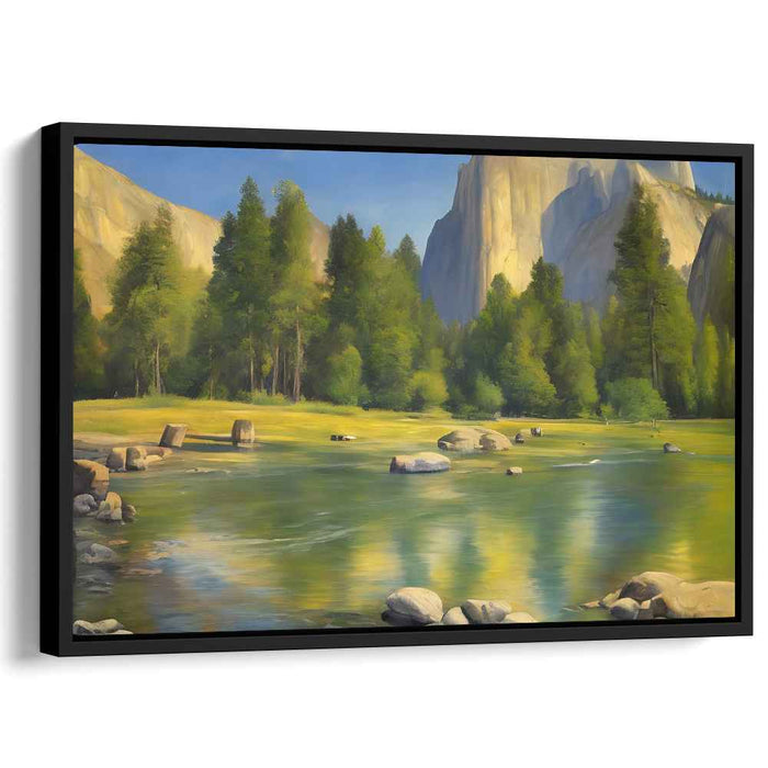 Gilded Earth Symphony: Luminous Landscape Oil Painting