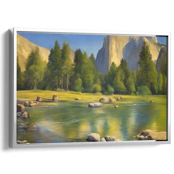 Gilded Earth Symphony: Luminous Landscape Oil Painting