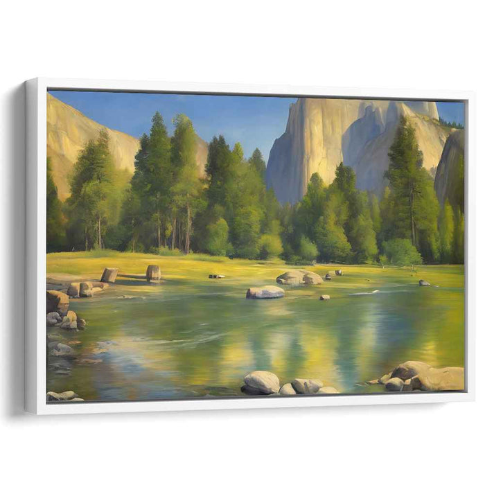 Gilded Earth Symphony: Luminous Landscape Oil Painting